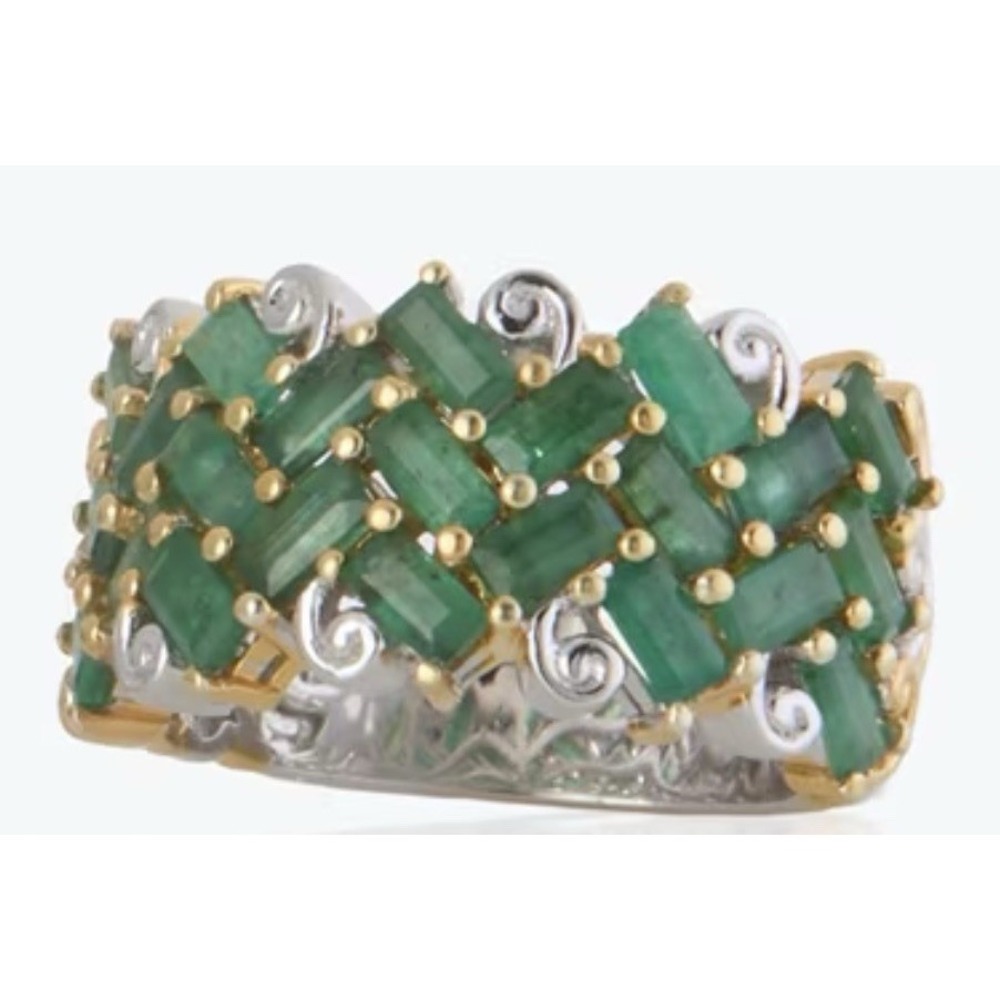 Gems by Michael En Vogue Grizzly Emerald Band Ring Size 9